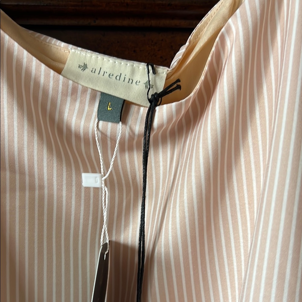 Alredine Peach and White Striped Dress